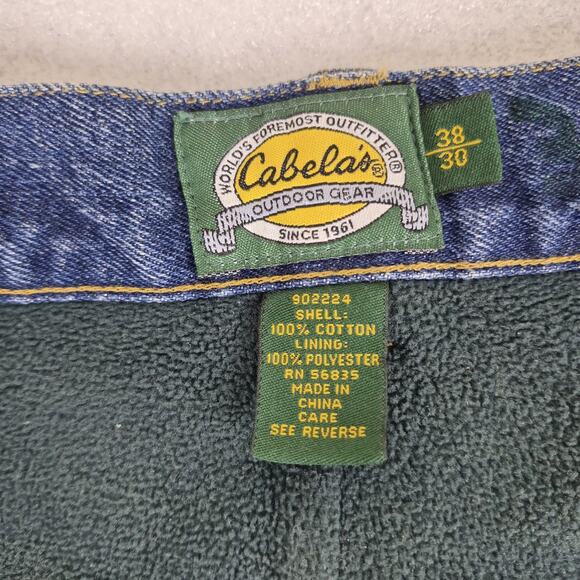 Cabela's Jeans Men's 38 x 30 Flannel Lined Straight Leg Medium Wash Denim Pants - Picture 6 of 10